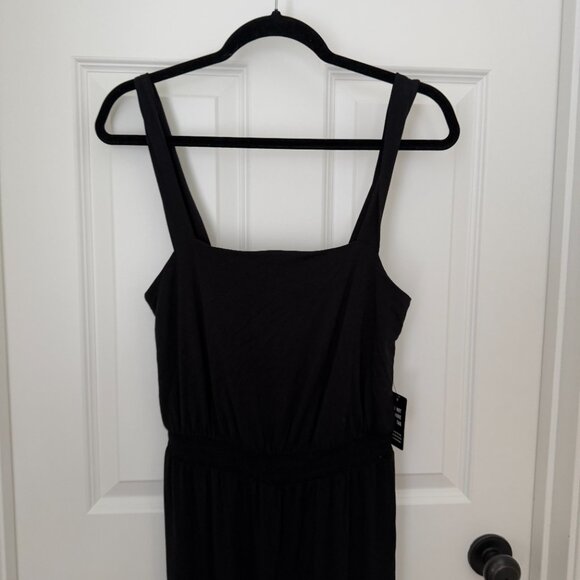 Women Express Square Neck Wide Strap Jumpsuit in Black Size Small - Picture 2 of 11